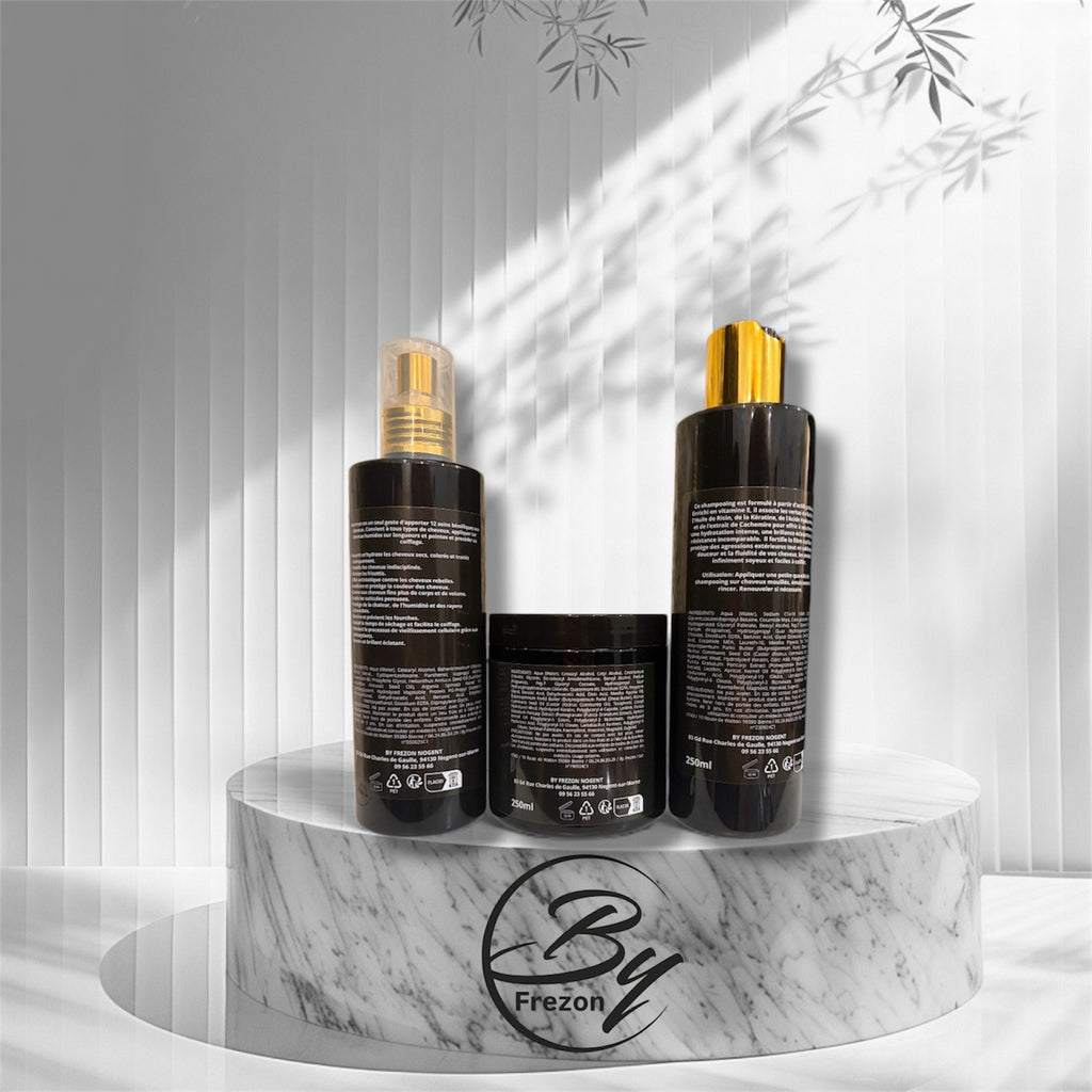By FREZON – Trio Iconic Supreme : Shampoing, Masque & Nectar de Luxe sans SLS (250 ml + 250 ml + 200 ml)