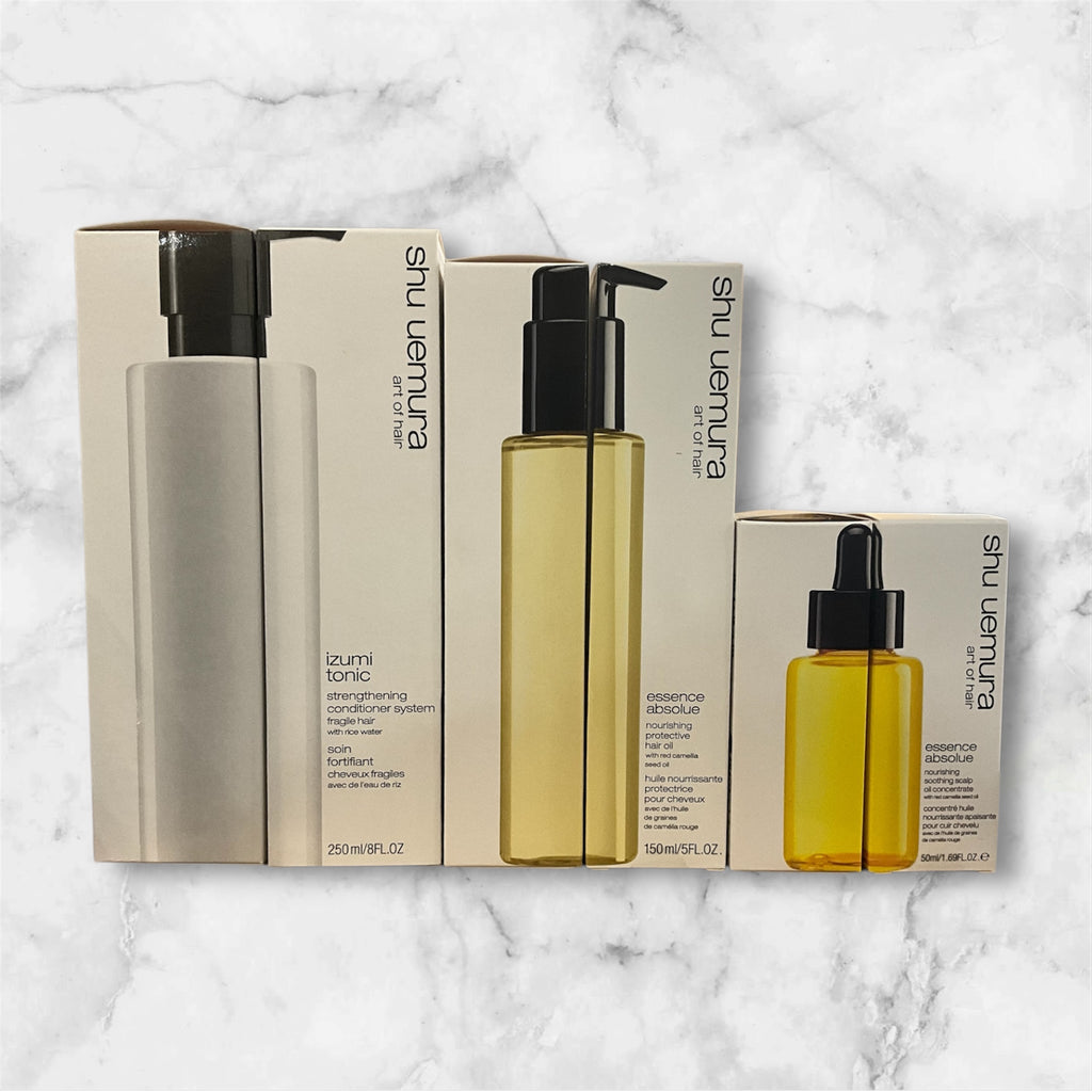 Coffret Shu Uemura – Soin Fortifiant Cheveux & Huile Nourrissante Protectrice