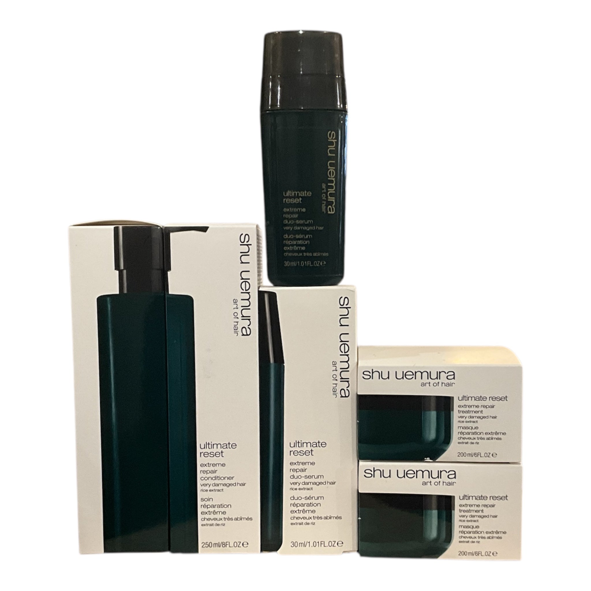 Shu Uemura Ultimate Reset Extreme Repair – Coffret Soin Profond (Conditionneur, Duo Sérum, Masque)
